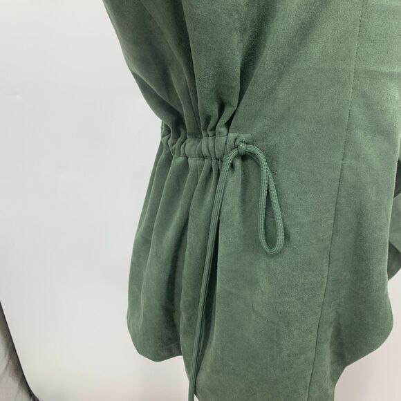 BlankNYC Jacket Womens XS Sage Vegan Suede Waterfall Lapel Drawstring Waist - Picture 5 of 15